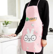 Cute princess apron waterproof PVC half apron cartoon kitchen cooking oil-proof sleeveless apron smock rabbit