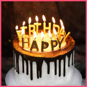 Happy Birthday gold-plated letter birthday candle-gold