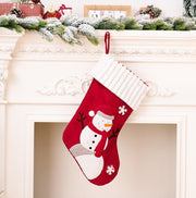 Red snowman Christmas decoration gold velvet patch Christmas socks cartoon children's gift socks