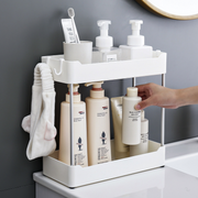 (White two-layer) bathroom storage rack/cosmetics storage rack/two-layer storage rack storage rack bathroom bathroom countertop supplies toilet floor-standing bath washbasin bathroom storage cabinet