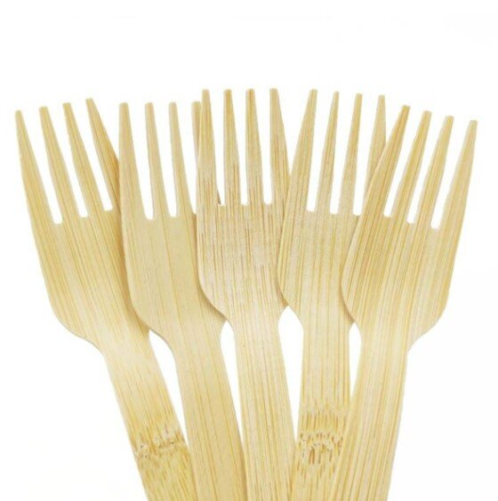 20隻可降解竹製即棄叉 竹制叉一次性餐具蛋糕甜品日料餐具叉 環保耐熱可降解竹製即棄餐具-餐叉 (20件)