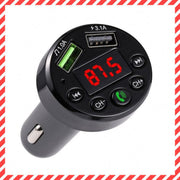 Car charger Bluetooth FM transmitter cigarette plug dual USB output 3.1A output 18W