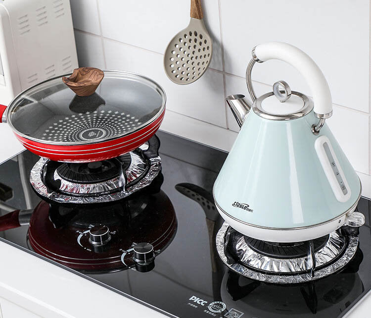 10片裝耐高溫燃氣煤氣爐墊鋁箔貼紙 廚房台保護清潔廚房防油墊