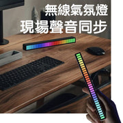 RGB聲控同步節奏燈網紅炫彩音樂氛圍燈車載桌面感應創意led拾音燈車用氣氛燈 智能