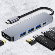 5-in-1 PRO Hub for TYPE C USB-C 3.0 MacBook Pro/Air PRO 5-in-2 SlILVER converter expansion artifact portable small five-in-one HDMI PD