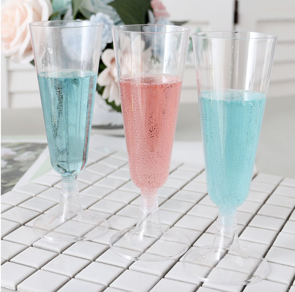 【6個裝】一次性透明紅酒杯 高腳杯 香檳杯 雞尾酒杯 馬丁尼酒杯 Cocktail杯 派對聚會佈置 野餐裝飾杯子 150ML一次性香檳杯高腳杯塑料試飲杯香檳杯雞尾酒杯6支