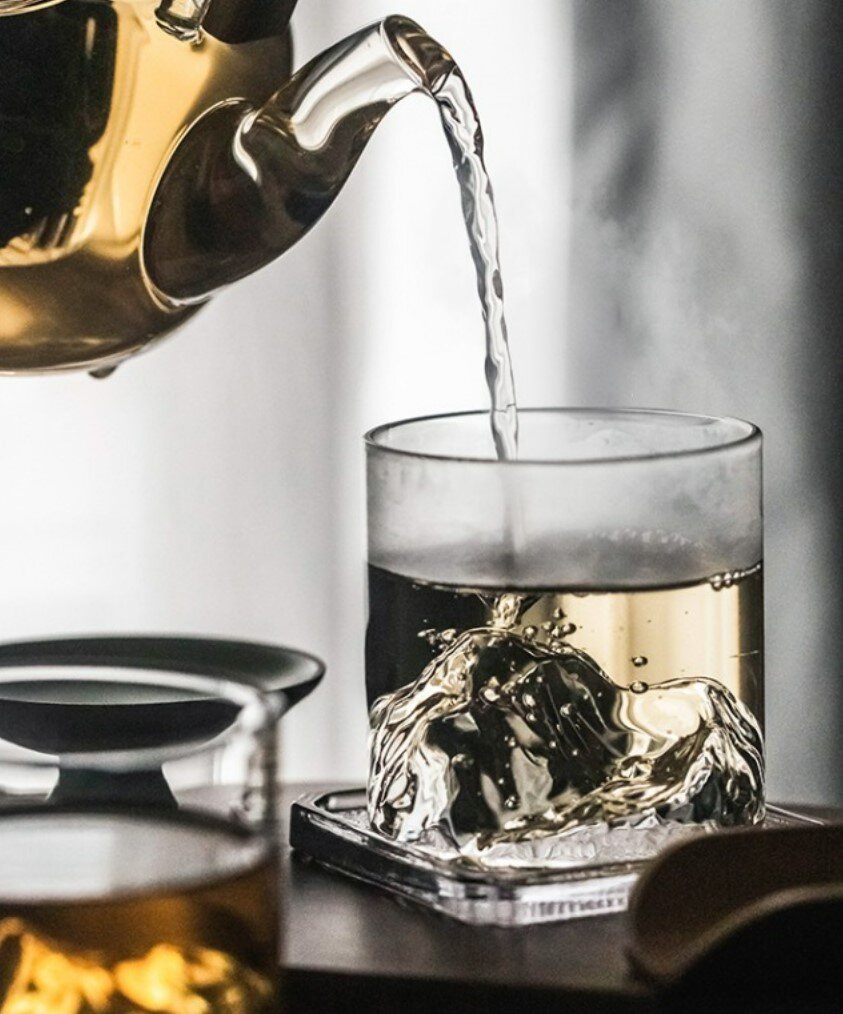 日式觀山玻璃酒杯 高硼矽材質水杯 家用茶杯 威士忌杯子 果酒杯