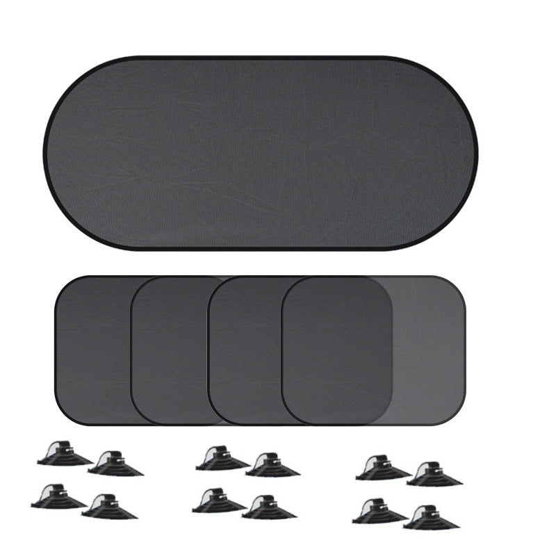 汽車用品 夏季網紗遮陽擋遮陽擋5件套 車窗遮陽簾車載遮陽擋 太陽擋