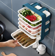 Seamless wall-mounted ingredient vegetable platter three-layer fruit plate washed vegetables hot pot ingredient platter