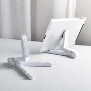 Mobile phone tablet stacking stand desktop folding tablet portable stand white ipad iphone samsung folding triangle mobile phone stand multi-angle portable iPad base smart phone tablet stand rotating stand triangular desktop