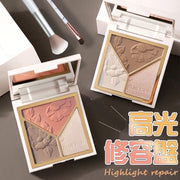 MINSHZEE高光修容盘提亮鼻影高光盘闪粉修容脸部提亮(02#/奶茶可可)