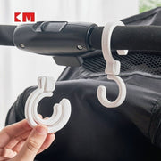 Rotatable S-shaped Hook, Household Buckle-type Crossbar Hook for Hanging Bags, Kitchen Utensils, and Strollers, Random Color Hook