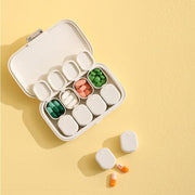 FaSoLa Pill Box Portable Small Portable Mini Storage Box Large Capacity 7-Day Morning, Noon and Night Pill Box