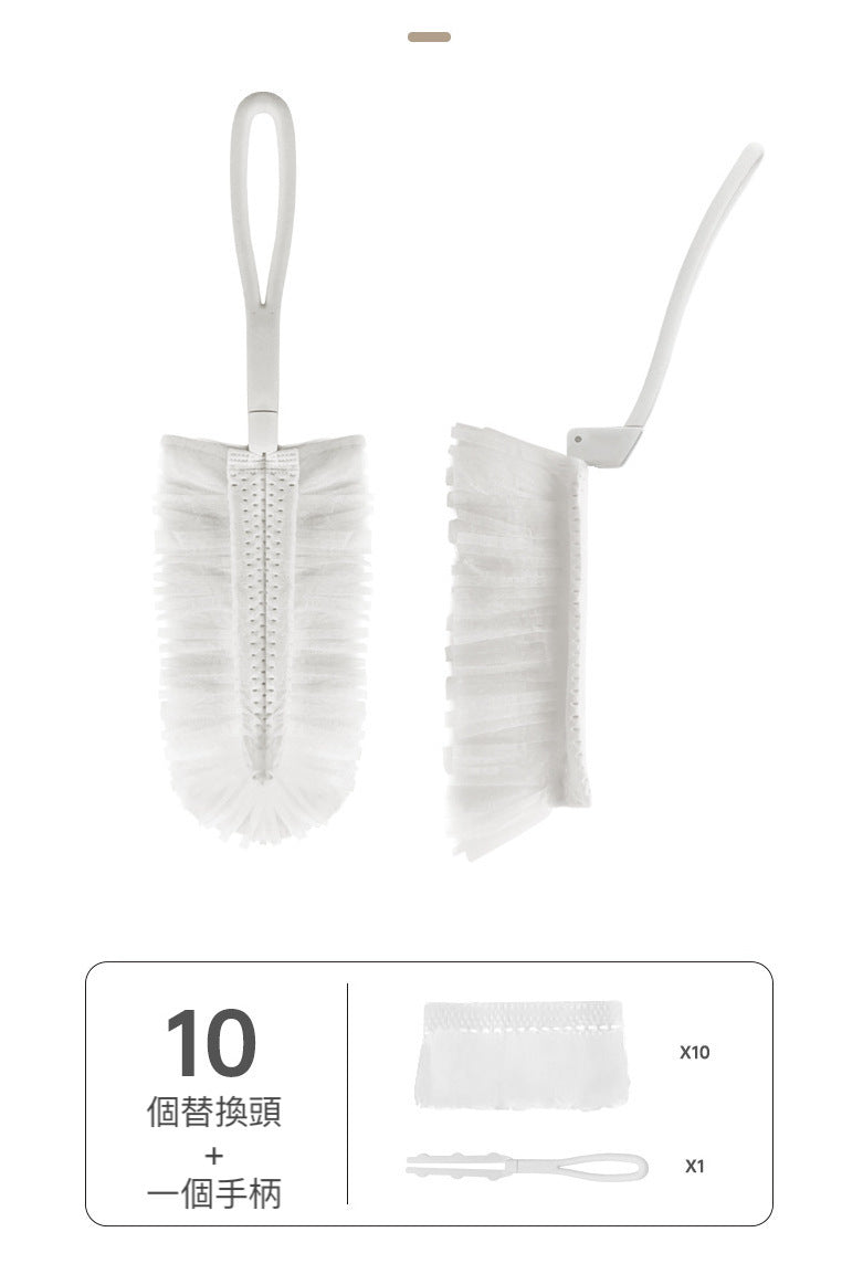 【大掃除必備】日式靜電除塵掃 毛髮灰塵頭髮吸附 一次性替換頭雞毛撣子 縫隙清潔吸附灰塵雞毛掃 多用途深層清潔即棄大掃除除塵刷 清潔掃 清潔刷(一個手柄+10個替換頭)