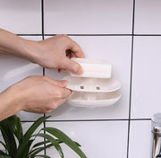 Japan KM.831. Traceless suction cup wall-mounted oval soap box simple adhesive soap holder - suction cup soap without lid