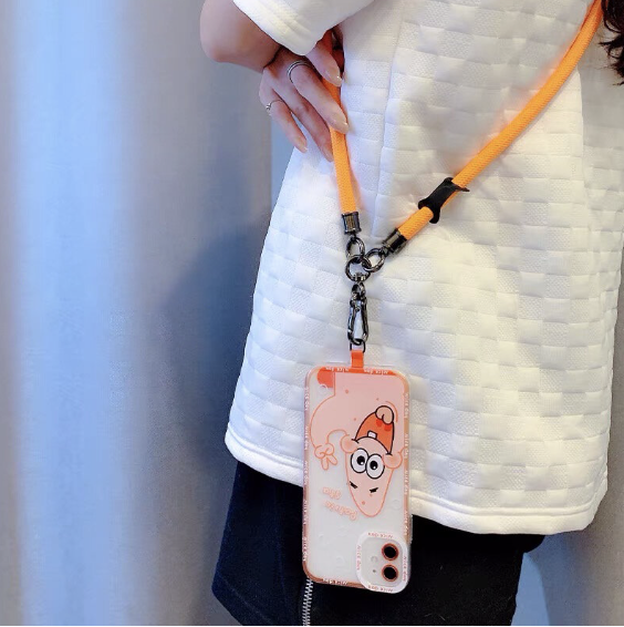 (黑色) 10mm 攀岩繩 手機掛繩 *適合任何型號手機 * (有手機殼即可用) 電話繩 (附送墊片) 掛頸手機掛繩 通用手機掛繩 便攜 可側揹