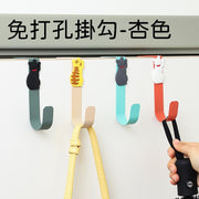 卡通貓咪門後掛勾鐵藝衣架無痕免釘門後掛勾免打孔鐵門後掛衣帽架-杏色掛鉤