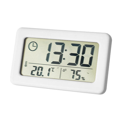 Japanese unprinted style white electronic clock simple clock light and thin temperature and humidity electronic clock Nordic style clock convenient clock electronic clock