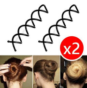Black new hair salon spiral clip rotating styling hair clip 5CM black set of 2 hair clips Hair