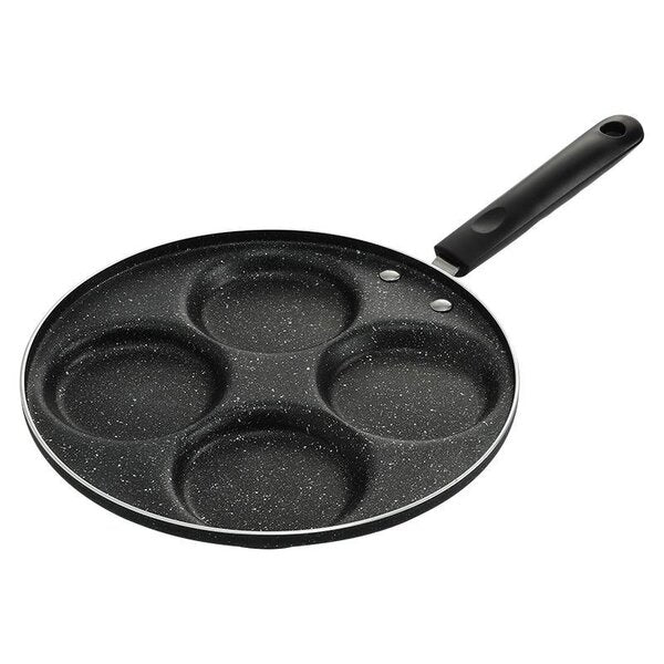 Four-hole non-stick flat-bottomed omelette pan with less oil smoke, frying pan, non-stick pan, multi-hole frying pan, omelette mold, flat-bottomed frying pan