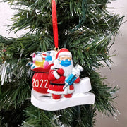 Mask Santa Claus Quarantine Survivor Face Mask Snowman Resin Christmas Pendant