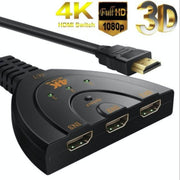 HDMI一開三帶遙控分綫器轉換器 一拖三 Xbox PS5 Switch 屏幕切換器
