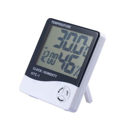 HTC-1温湿度计大屏数显室内家用电子闹钟温度计电子钟