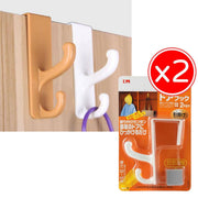 日本品牌 門後掛鉤 房門無痕掛衣鉤 免釘免打孔門後掛鉤 衣櫃門板掛勾（2枚入）掛鉤