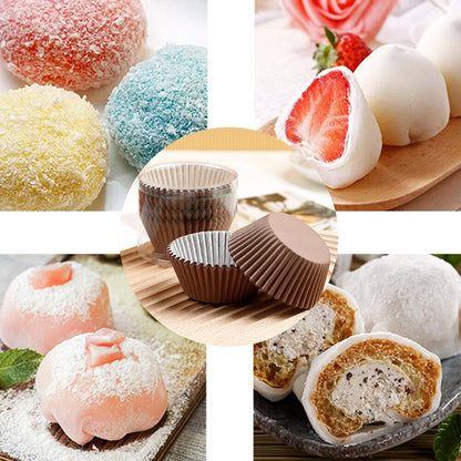 100 pieces of round cake cup molds, oven baking cups, muffins, leak-proof oil paper, oil paper bag, non-stick oil-absorbing paper, butter paper baking paper [parallel import]