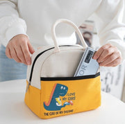 Japanese-style polycotton canvas thermal bag aluminum foil thickened lunch bag waterproof portable with rice thickened thermal bag insulated lunch box bag thermal bag lunch bag thickened lunch bag dinosaur