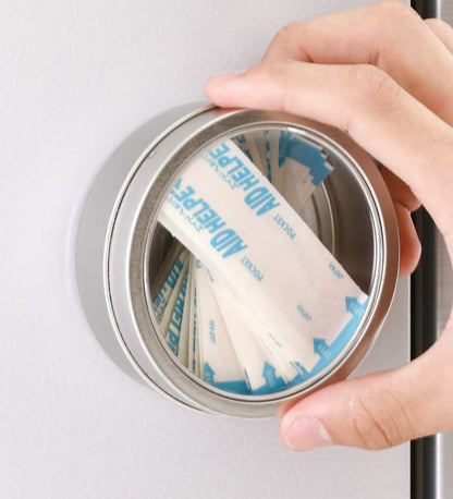 ECHO日本圓形磁吸收納盒 冰箱廚房磁鐵式小物件收納罐 儲物盒