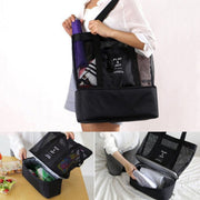 Cold and Insulated Beach Shopping Tote - Black Rice Bag Mom Bag Baby Products Camping Beach