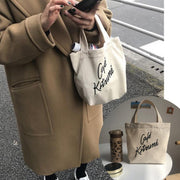 Korean rice bag tote bag French little fox cafe kitsune coffee shop surrounding the same style canvas small collar bag