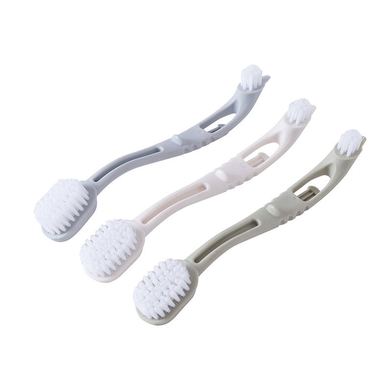 Plain hanging double-headed long-handle cleaning shoe brush shoe brush special brush for shoe washing soft bristle brush cleaning brush brush