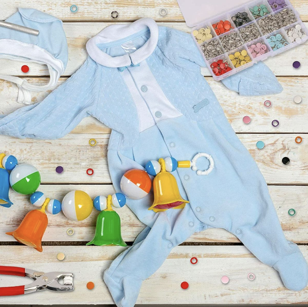 [200-piece set] Multi-color five-claw buckle installation clamp, mother-in-law buckle, colorful five-claw buckle, baby clothes concealed buckle, anti-leak buckle, invisible mother-in-law buckle, no seam concealed buckle, hand pressure clamp set pliers