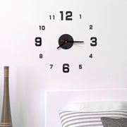 Creative Living Room DIY Simple Wall Clock Silent Clock Wall DIY Sticker Clock No Punch-type Grid Clock - [Black]