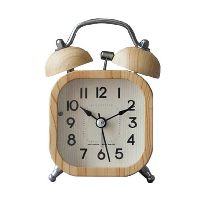 Retro simple wooden bedside alarm clock