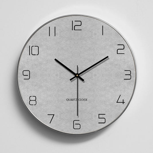 12-inch Nordic cement industrial style wall clock simple wall clock living room silent wooden clock 30cm x 30cm electronic clock