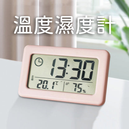 Upgraded seat table indoor and outdoor thermometer hygrometer electronic clock ultra-thin car temperature hygrometer portable real-time clock high-precision baby room essential moisture-proof and eczema-proof bathroom clock electronic clock