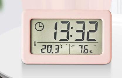 升級款 座枱室內室外溫度計濕度計電子鐘 超薄 汽車溫度濕度計 便攜式實時時鐘 高精度嬰兒房必備 防潮防濕疹 浴室鐘 電子鐘