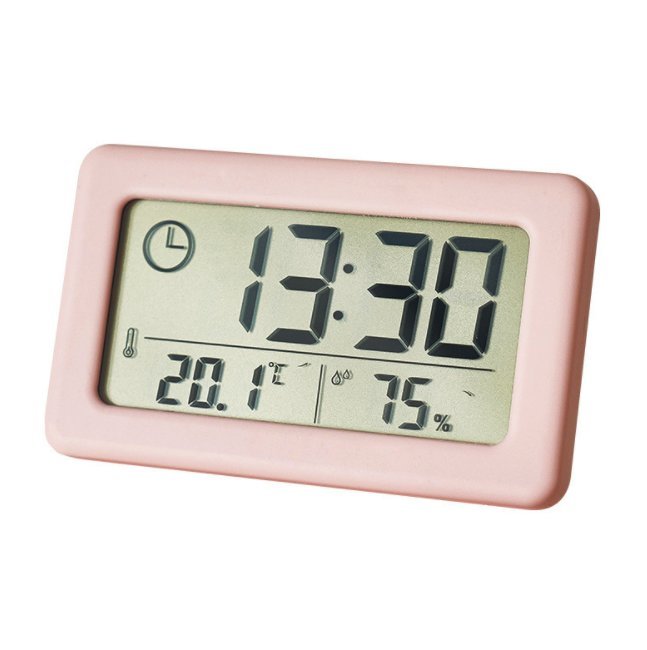 Upgraded seat table indoor and outdoor thermometer hygrometer electronic clock ultra-thin car temperature hygrometer portable real-time clock high-precision baby room essential moisture-proof and eczema-proof bathroom clock electronic clock