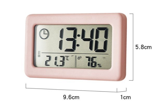 Upgraded seat table indoor and outdoor thermometer hygrometer electronic clock ultra-thin car temperature hygrometer portable real-time clock high-precision baby room essential moisture-proof and eczema-proof bathroom clock electronic clock