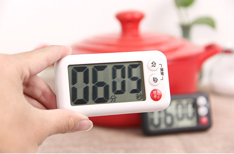 (White) Japan's best-selling electronic magnet timer countdown multi-purpose alarm kitchen baking fitness reminder stopwatch alarm clock electronic clock