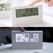 日式簡約天氣預測LED多功能電子鐘 靜音無印風