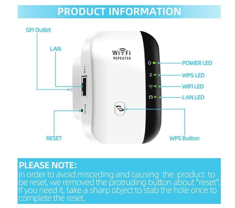 WiFi signal booster, plug-in socket type, WiFi range extender, up to 300Mbps WIFI signal amplifier 300M network WiFi signal booster through-wall signal router Wi-Fi signal connection booster Wi-Fi amplifier