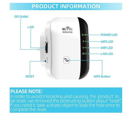 WiFi signal booster, plug-in socket type, WiFi range extender, up to 300Mbps WIFI signal amplifier 300M network WiFi signal booster through-wall signal router Wi-Fi signal connection booster Wi-Fi amplifier