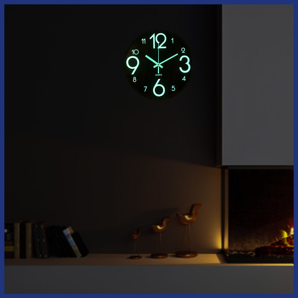 12-inch wood grain silent luminous wall clock wooden fluorescent clock simple wall clock