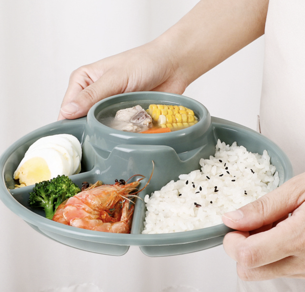 日本製分格盤塑料燒烤盤分格碟學生兒童餐盤寶寶餐盤 鍋具套裝