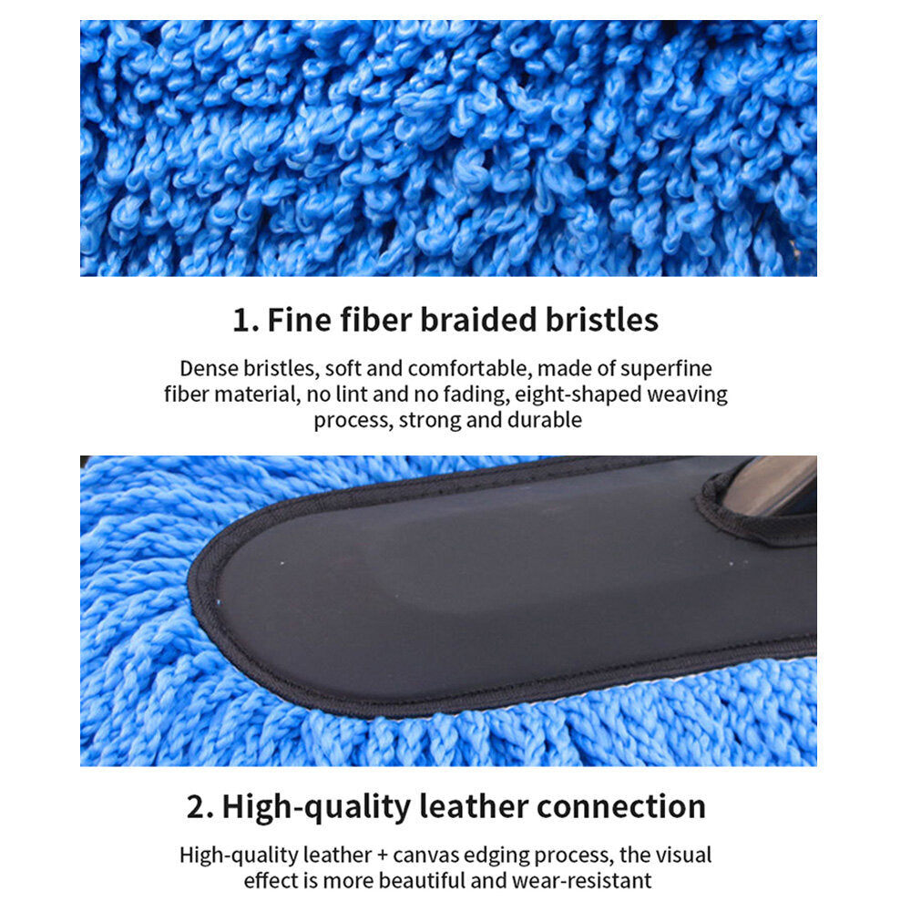 Blue telescopic nanofiber wax mop dust removal car duster car mop car brush car cleaning tools car supplies
