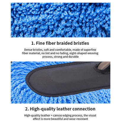 Blue telescopic nanofiber wax mop dust removal car duster car mop car brush car cleaning tools car supplies